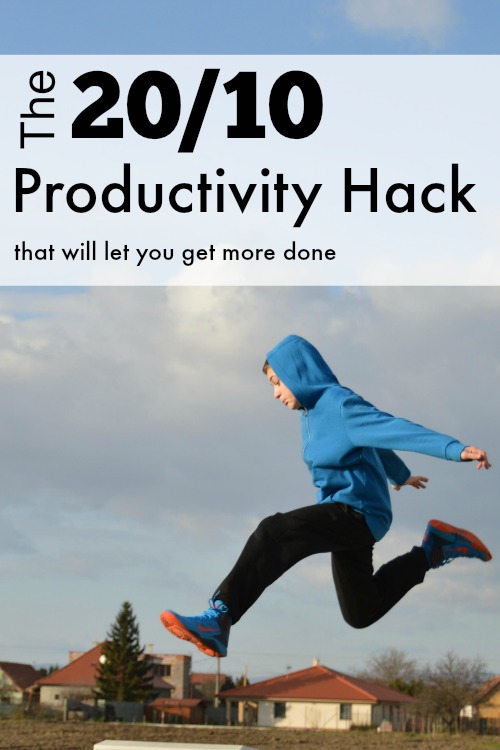 Use my 20-10 productivity hack to get way more done!  It's perfect for chores and writing, but can be used for nearly anything.